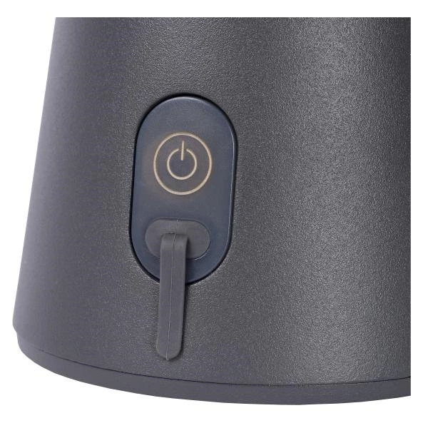 Lucide LA DONNA - Oplaadbare Tafellamp Buiten - Accu/Batterij - Ø 19,7 cm - LED Dimb. - 1x2W 2700K - IP54 - 3 StepDim - Antraciet - detail 9